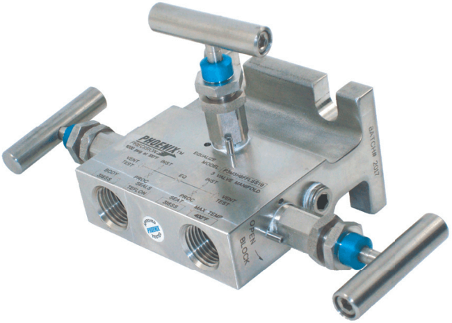 Phoenix Precision P3M3H and P6M3H 3-valve Hard Seat Manifold